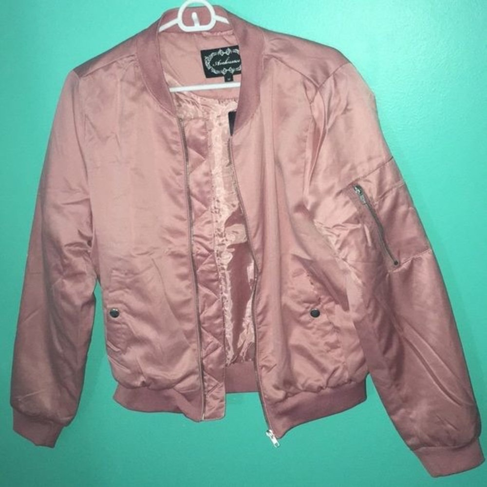 Ambiance Dusty Rose Satin Bonner Jacket medium